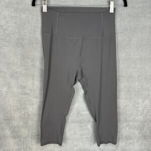 Free People Movement Leggings Womens Medium Gray High Rise Cropped Stretch Gym